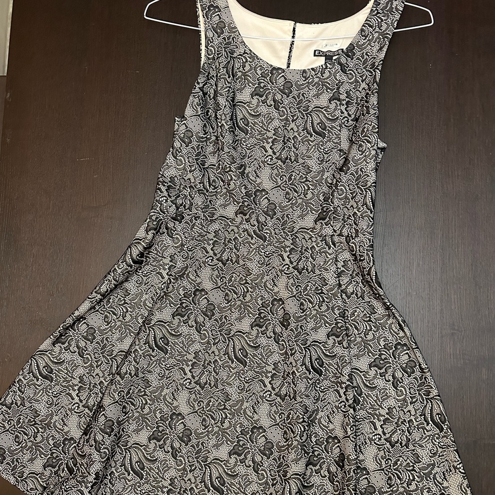 Express black and tan floral dress